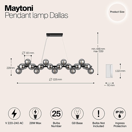 Подвесной светильник Maytoni Dallas MOD547PL-25B - фото