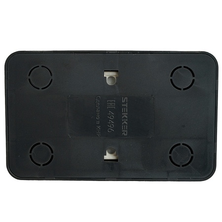 Розетка 2-местная б/з открытой установки, STEKKER, 250В, 10А, IP20, серия София, черный матовый, MST10-12-05 - фото