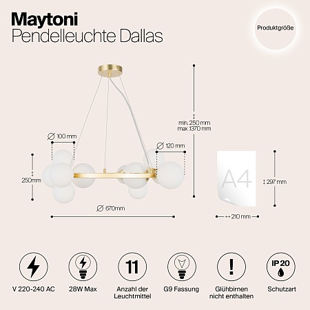 Подвесной светильник Maytoni Dallas MOD545PL-11BS - фото