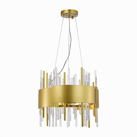 Люстра подвесная ST-Luce Матовое золото/Матовое золото,Прозрачный E14 8*40W SL1633.203.08 - фото