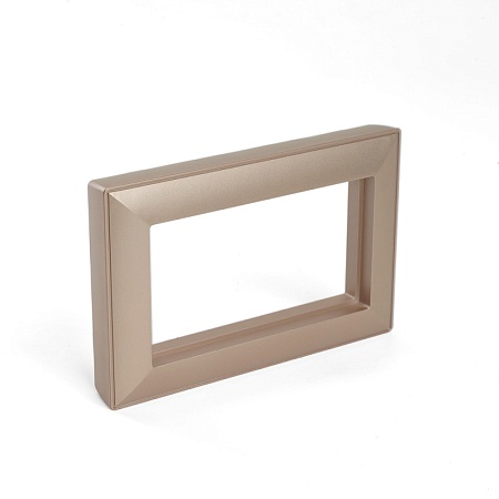 Рамка  2-местная (без перемычки),  пластик, STEKKER, PFR00-7012-02, серия Катрин, шампань - фото