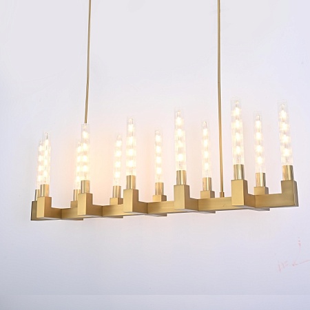 Люстра Canelle Linear Chandelier 12 Modern Brass Imperiumloft 84598-22 - фото