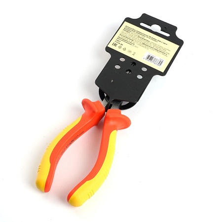 PLM-2-160-P Длинногубцы диэлектрические, 160мм, Cr-V, двухкомпонентная рукоятка - фото