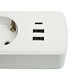 Удлинитель 4-местный c/з 3x1 мм2, 1,8 м, 250В, 10А, 2USB+1Type-C 2,4А, серия Home plus, белый STEKKER HM08-43-02 - фото