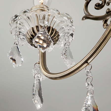 Подвесной светильник Eurosvet 3281/8 античная бронза / прозрачный хрусталь - фото