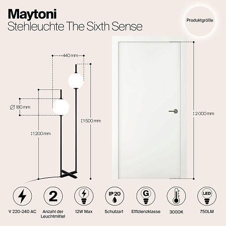 Напольный светильник (торшер) Maytoni The Sixth Sense Z020FL-L12BK - фото