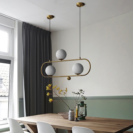 Подвесной Реечный Светильник Hoop L90 Латунь Imperiumloft 101675-26 - фото
