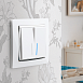 Выключатель  двухклавишный проходной с подсветкой белый WL01-SW-2G-2W-LED - фото