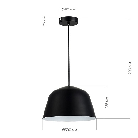 Светильник подвесной Черный/Черный E27 1*40W SLE1805-403-01 - фото