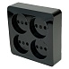 Розетка 4-местная б/з открытой установки, квадрат, STEKKER, 250В, 10А, IP20, серия София, черный, MST10-14S-02 - фото