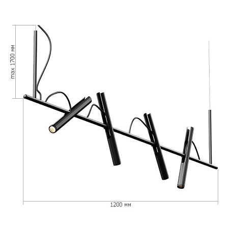 Светильник подвесной ST-Luce Черный/Черный, Золотистый LED 4*3W 3000K SL6210.403.04 - фото