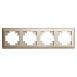 Рамка STEKKER, PFR00-7004-02 4-местная, пластик, серия Катрин, шампань - фото
