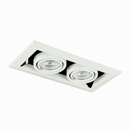 Св-к встр. Черный, Белый GU10 2*50W IP20 L245xW126xH70 220V Без ламп ST250.558.02 - фото