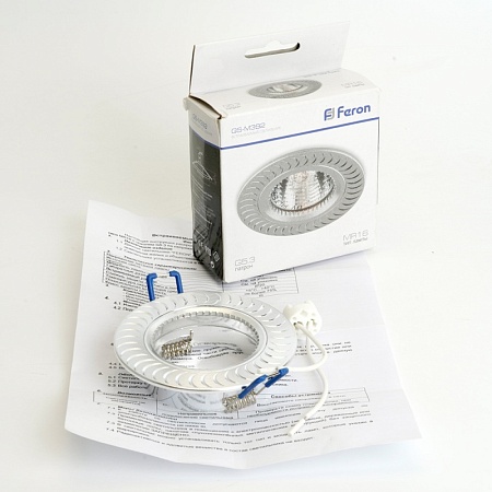 Светильник встраиваемый Feron GS-M392 потолочный MR16 G5.3 серебристый - фото