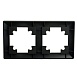 Рамка STEKKER, PFR00-7002-05 2-местная, пластик, серия Катрин, черный - фото
