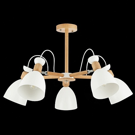 Светильник потолочный Светлое дерево, Белый/Белый E27 5*60W SLE103802-05 - фото