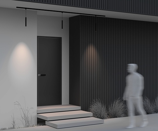 Уличный трековый подвесной светильник Focus led Elasity IP 3000К 8Вт 38° черный - фото