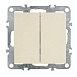 Выключатель 2-клавишный (механизм), STEKKER, PSW10-9104-02, 250В, 10А, серия Эрна, слоновая кость - фото