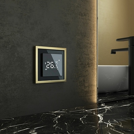 Рамка на 1 пост Baguette (черный/латунь) W0012852 - фото