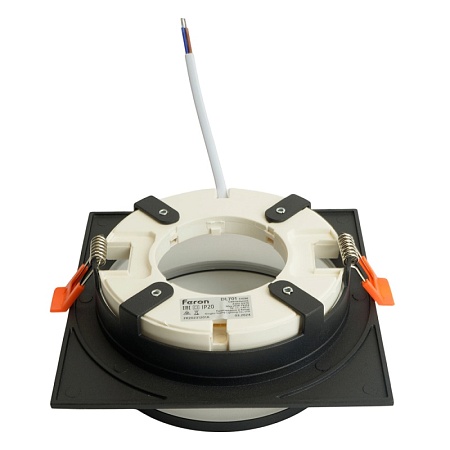 Светильник встраиваемый Feron DL701 потолочный GX70 черный квадрат - фото