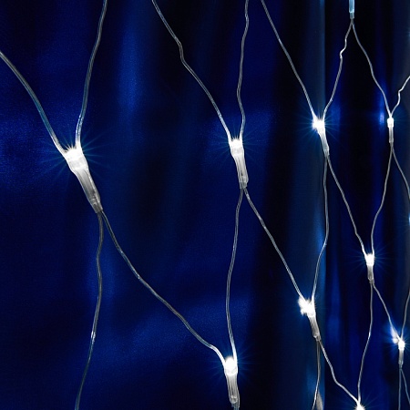 Светодиодная гирлянда Feron CL70 сеть 1,5х1,5м + 1.5м 230V 5000К, c питанием от сети, прозрачный шнур - фото