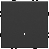 Выключатель 1-клавишный c индикатором (механизм), STEKKER, 250В, 10А, серия Эмили, RSW10-5101-05, черный уголь, soft touch