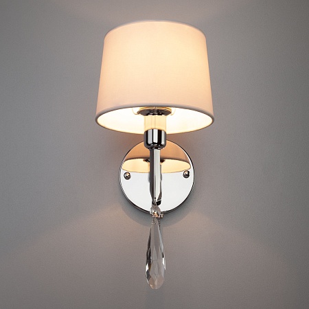 Настенный светильник Eurosvet 10127/1 хром/прозрачный хрусталь Strotskis (10093/1) - фото