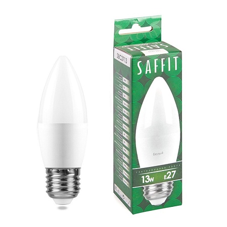 Лампа светодиодная SAFFIT SBC3713 Свеча E27 13W 230V 4000K - фото