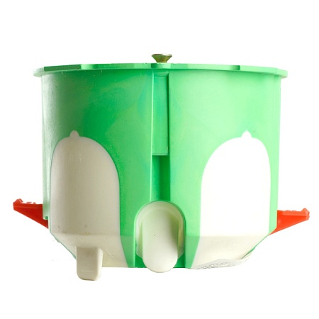 Подрозетник двухкомпонентный 68x55 мм для всех типов стен, зеленый (GE40421-R) EBX30-03-03 - фото