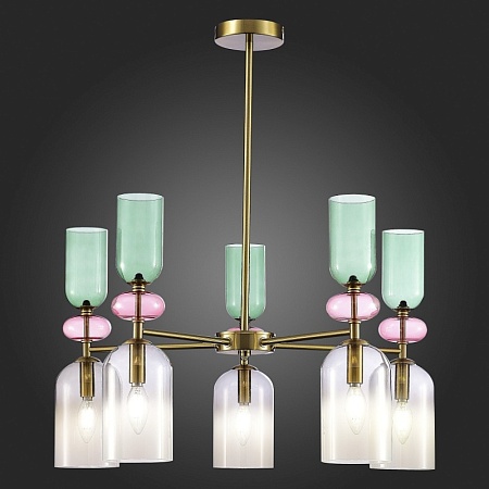 Люстра потолочная ST-Luce Золотистый/Дымчатый E14 5*40W SL2000.202.05 - фото