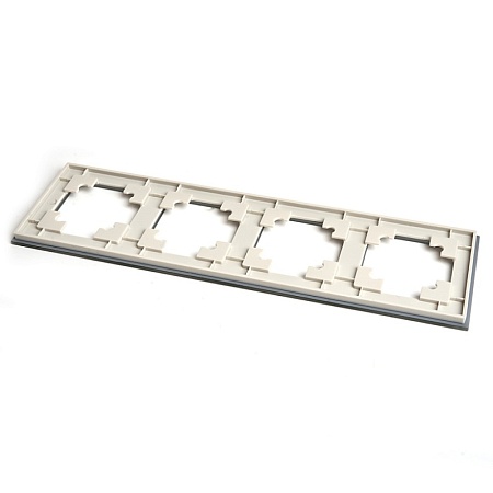 Рамка 5-местная, стекло, STEKKER, GFR00-7005-08, серия Катрин, золото - фото