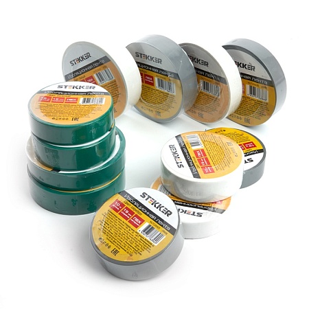 Изоляционная лента STEKKER INTP01319-10 0,13*19 10 м. серебро - фото
