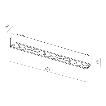 Магнитный трековый светильник Черный LED 1*12W 3000K 710Lm Ra>90 36° IP20 L230xW26xH24 ST673.436.12 - фото