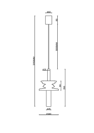 Подвесной светильник Maytoni Sound Wave MOD255PL-01B3 - фото