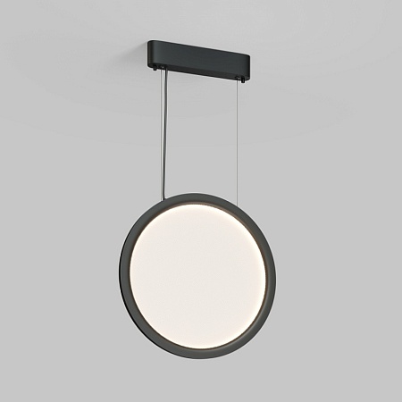 DK6604-BK Подвесной вертикальный светильник Veil со светодиодом H1500 d400 220V 36W 3000-6000K IP20 черный алюминий - фото