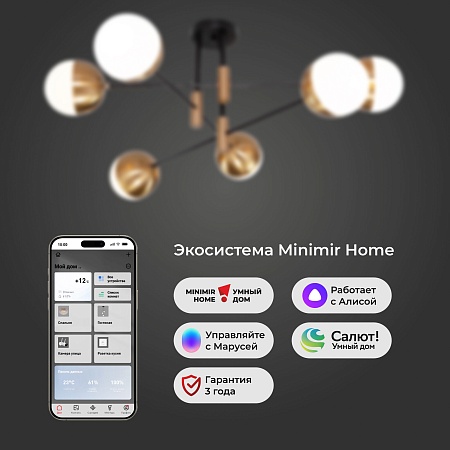 Потолочный светильник Eurosvet 70129/6 латунь Smart - фото