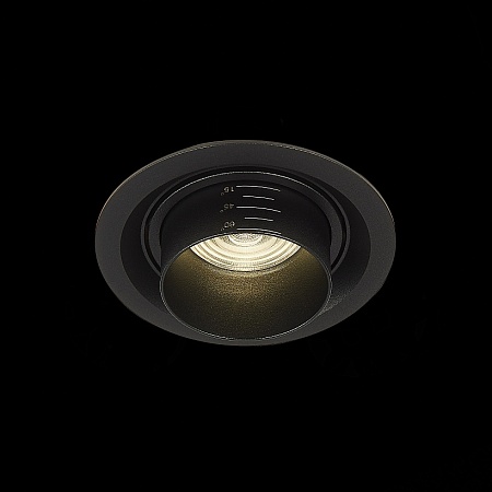 Св-к встр. Zoom Черный LED 1*12W 4000K 960Lm Ra90 15°-60° IP20 D115xH95 170-240V ST701.448.12 - фото