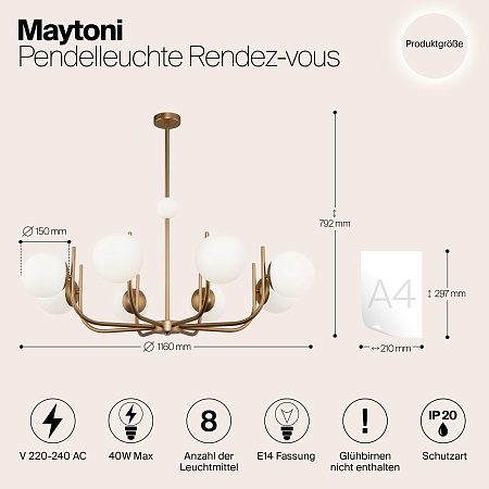 Подвесной светильник Maytoni Rendez-vous MOD109PL-08BS - фото