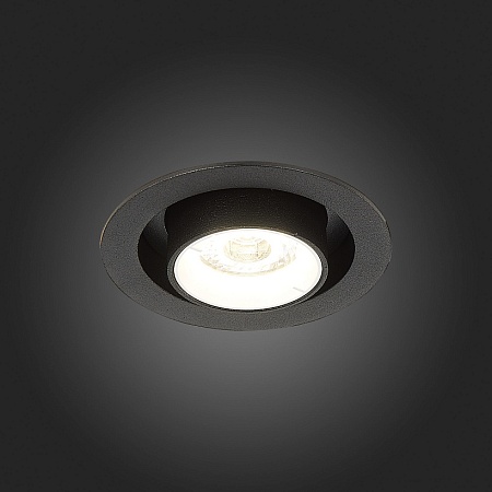 Св-к встр. Черный LED 1*12W 3000K 900Lm Ra80 24° IP20 D90xH92 180-240V ST702.438.12 - фото