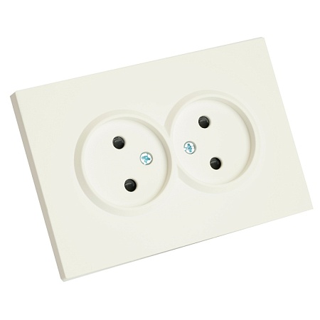 Розетка 2-местная с защитной шторкой, STEKKER, б/з, 250В, 16А, серия Эмили, RST16-5116-01, белый фарфор, soft touch - фото