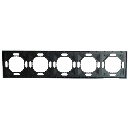 Рамка STEKKER, PFR00-5005-05 5-местная, серия Эмили, черный уголь, soft touch - фото