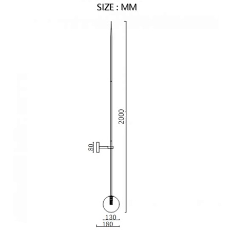 Настенный Светильник Lines Ball 200 Black Imperiumloft 178056-26 - фото