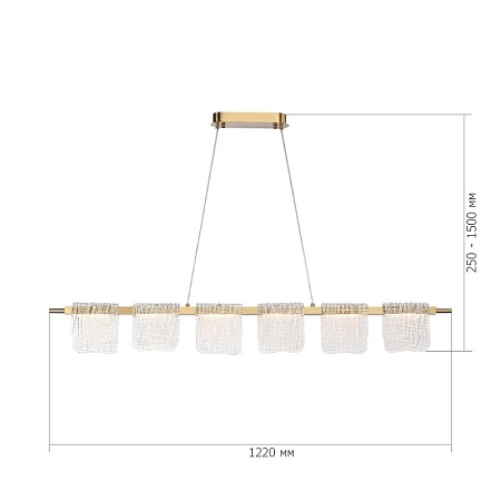Светильник подвесной ST-Luce золотистый/прозрачный LED 1*36W 3000K SL6021.203.36 - фото