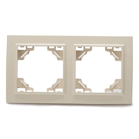 Рамка 2-местная горизонтальная STEKKER, PFR00-9002-02, серия Эрна, слоновая кость - фото