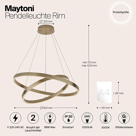 Подвесной светильник Maytoni MOD058PL-L74BS4K - фото