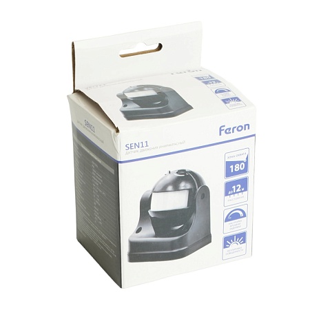 Датчик движения 1200W 12m 180° черный, SEN11 - фото
