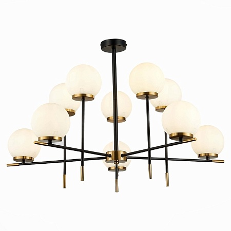 Люстра потолочная ST-Luce Черный, Латунь/Белый E27 10*60W SL1203.402.10 - фото