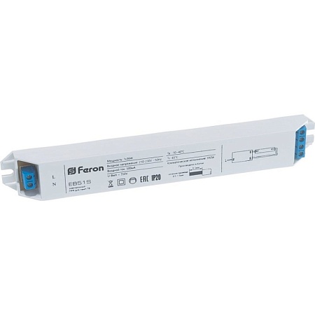 Аппарат пускорегулирующий электронный (балласт), 2*18W T8/G13 230V, EB52 - фото