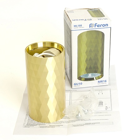 Светильник потолочный Feron ML188 Barrel PRISM MR16 GU10 35W 230V, золото - фото