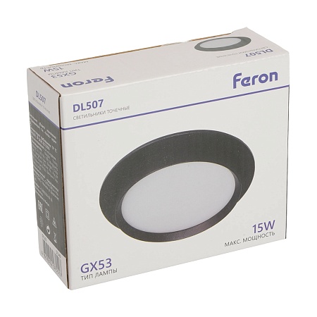 Светильник встраиваемый Feron DL507 потолочный GX53 черный круг - фото